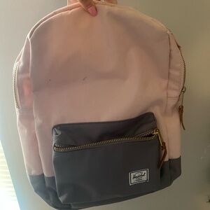 Pink and gray Herschel supply company backpack
